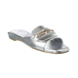 Christian Louboutin Silver Chain Slide Sandals